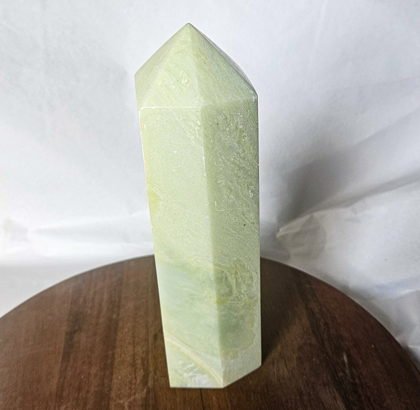 Green Jade Tower (1.8 lbs, 6.75") – Crystal Point for Luck, Prosperity & Emotional Harmony | Polished Jade Generator for Healing & Balanced Energy Decor