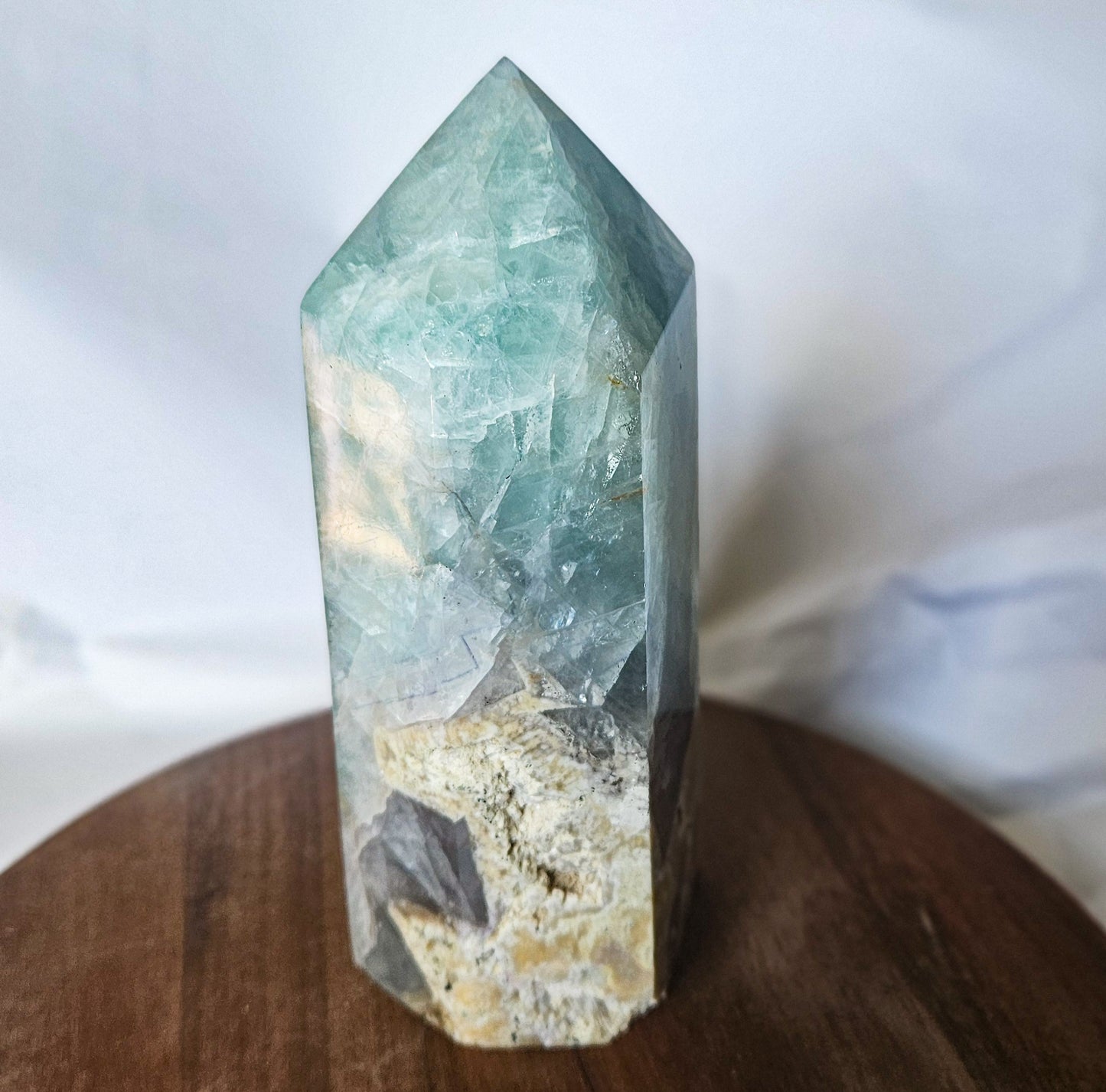 Large Rainbow Fluorite Tower (3 lbs 5 oz, 7") – Crystal Point for Clarity, Focus & Aura Cleansing | Polished Fluorite Generator for Altar or Home Energy Decor