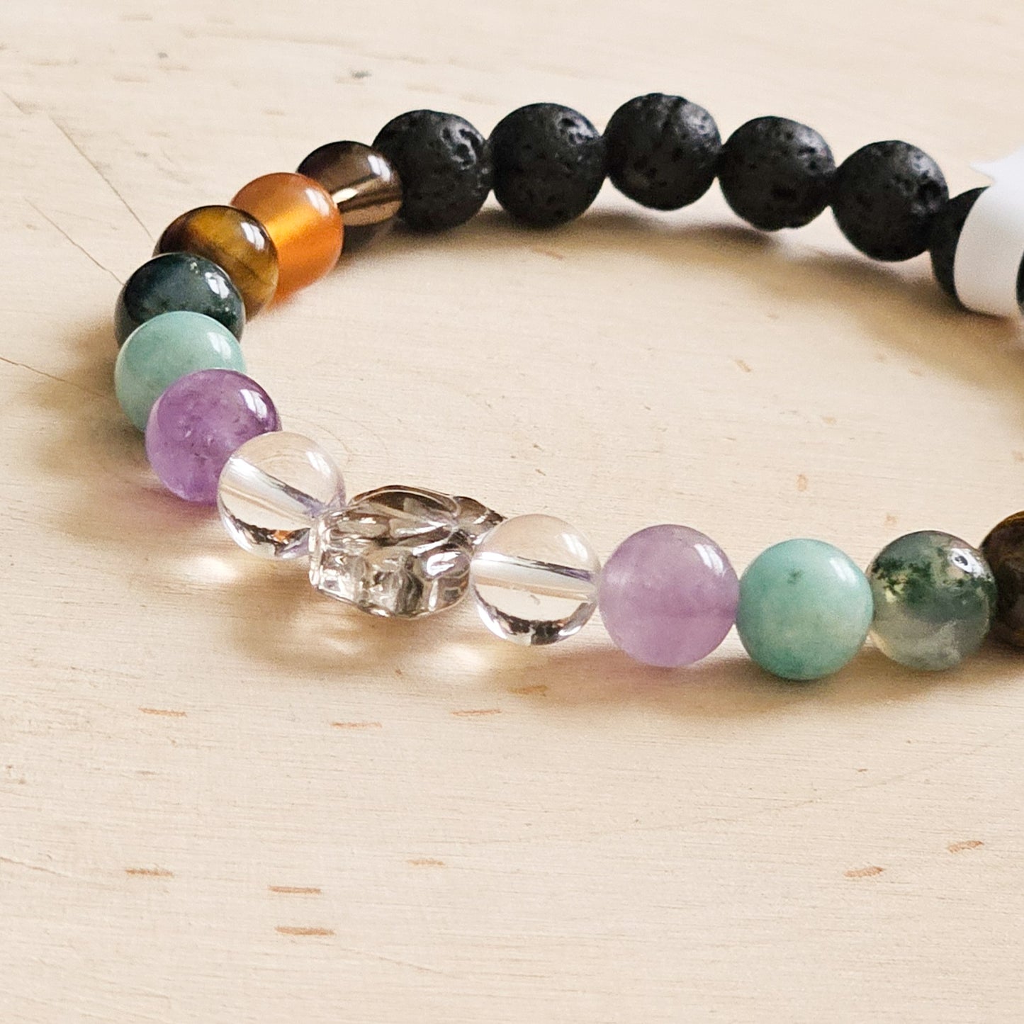 Chakra Stretch Bracelet - 8mm Beaded For Balance - Natural Crystal Jewelry - Size Inclusive