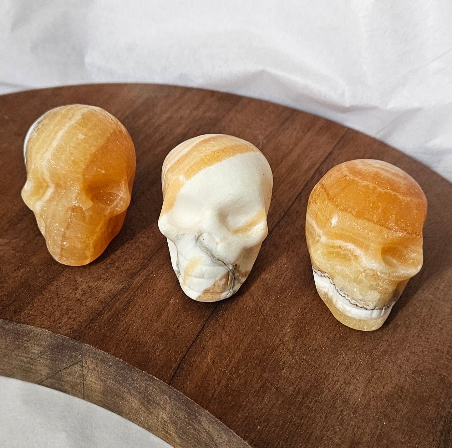 Yellow Banded Calcite Skull – 2 inch